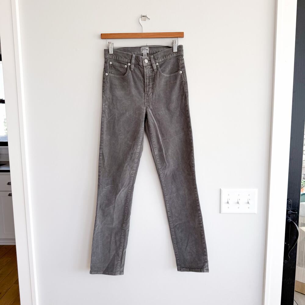 J. Crew Vintage Slim Straight Leg High Rise Corduroy Pants Gray 25T